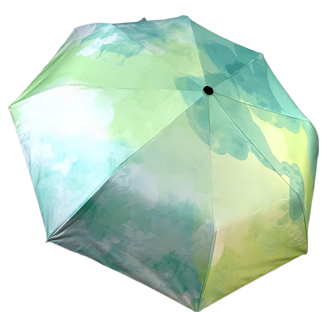 KissDiamond 青山雲霧質感油畫晴雨兩用黑膠自動傘 KDU-111