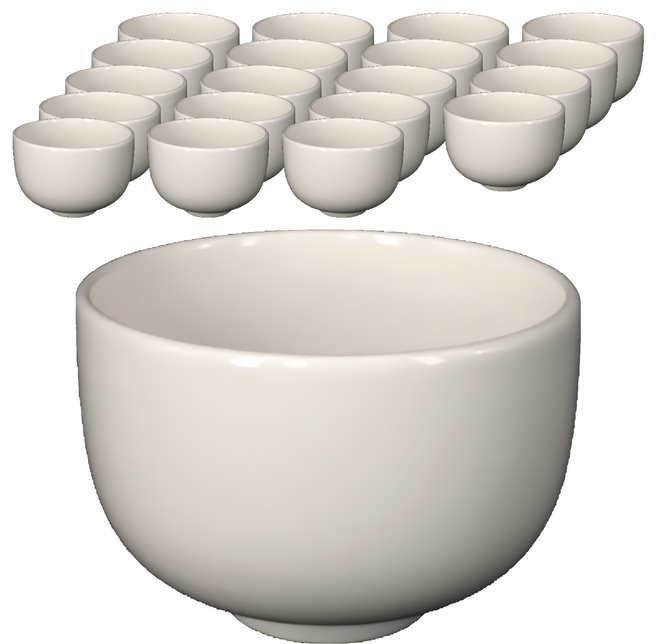 TATUNG 大同磁器 矮杯 7.5 x 7.5 x 5.2cm 150ml, 白色, 20個