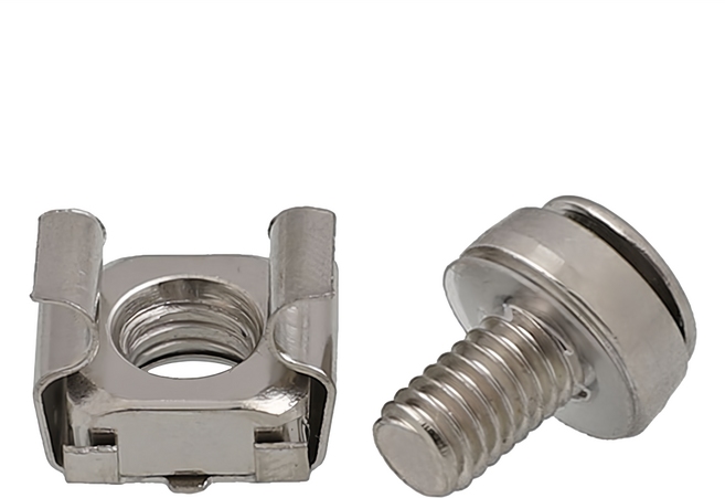 Neon 台灣霓虹 網路機櫃螺絲帶卡扣 Set 精細拉絲表面 真材實料硬度高 抗拉抗潮濕抗氧化 耐酸耐鹼耐腐蝕, M6, 16.2mm, 9mm, 11.5mm, 50個