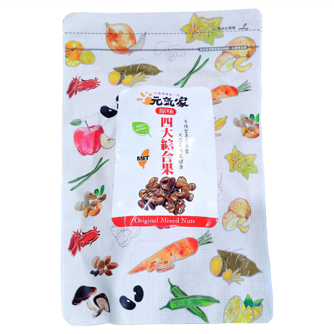 元氣家 原味四大綜合堅果, 200g, 1包