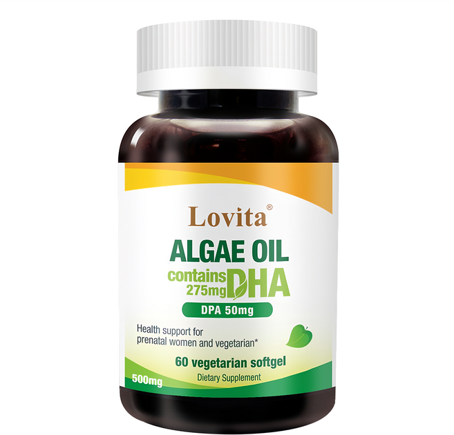 Lovita 藻油素食軟膠囊, 500mg, 60顆, 1罐