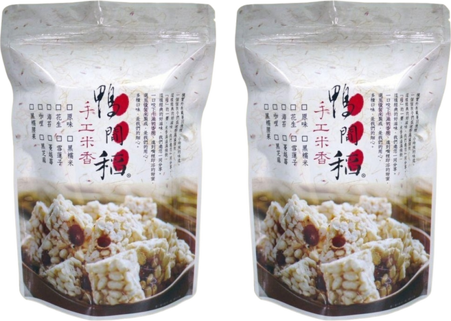 鴨間稻 手工米香 原味白米, 120g, 2包