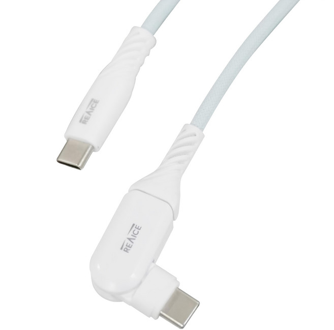 REAICE 台陞科技 180°極上旋轉 Type-C to Type-C 超軟充電線 台灣製, 2m, 1條, 白色
