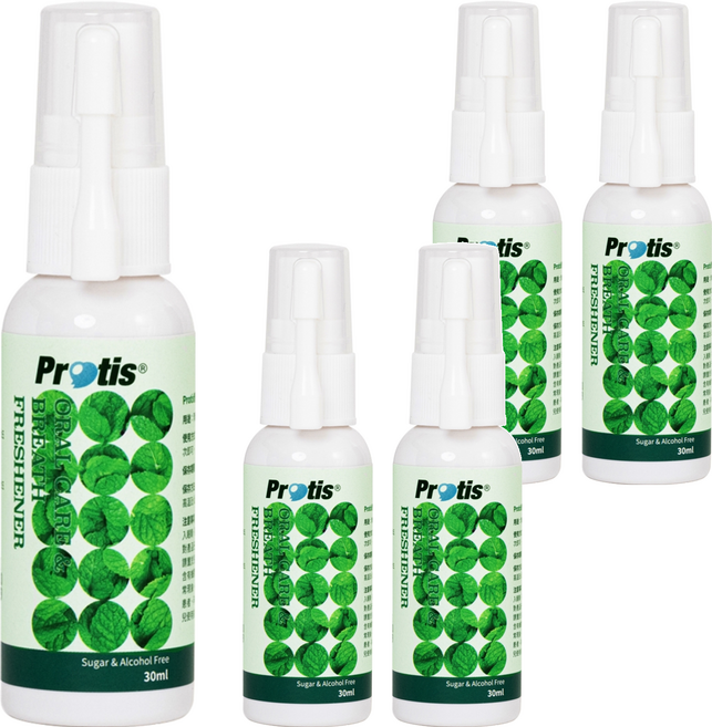 Protis 普麗斯 全能護理口腔噴劑 30ml 快速去除口中異味 蜂膠 薄荷精油, 5瓶