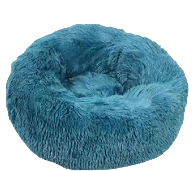 毛絨深度睡眠寵物睡窩, 1個, 水藍色