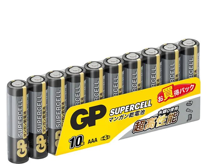 GP Batteries 超霸 AAA 超級碳鋅電池, 10顆, 1組
