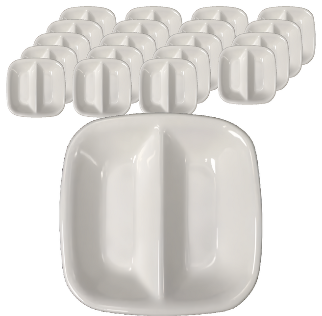 TATUNG 大同磁器 方形兩用調味皿 3.25吋, 白色, 20個