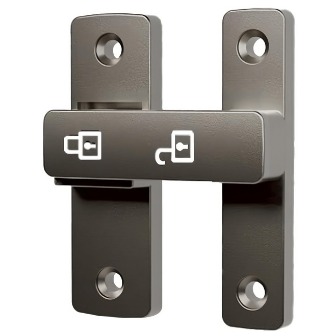 夜光防盜門鎖/門扣 平面款, 灰色, 1個