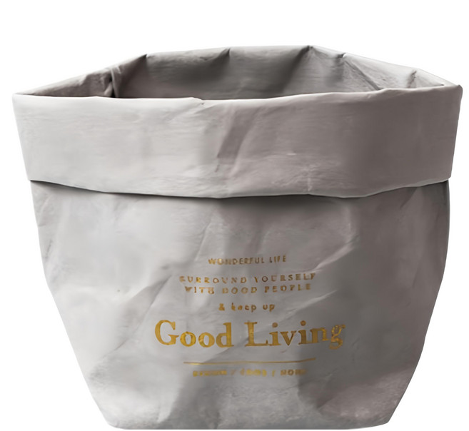 小麥購物 北歐可水洗牛皮紙袋 L2077, 灰色, 1個