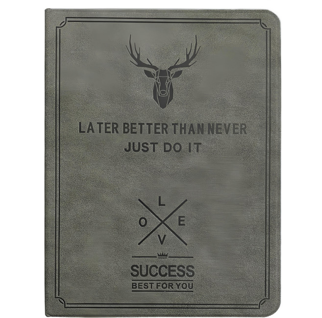 vXTRA 飛創 防潑水鹿頭壓紋 二代筆槽版平板皮套, 1個, 清水灰