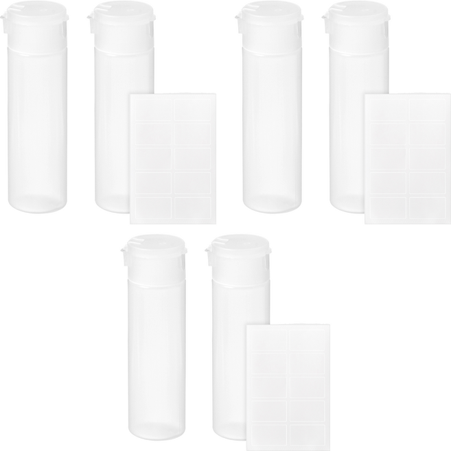 comet 掀蓋式分裝瓶 50ml 附標籤貼紙, 透明色, 6瓶