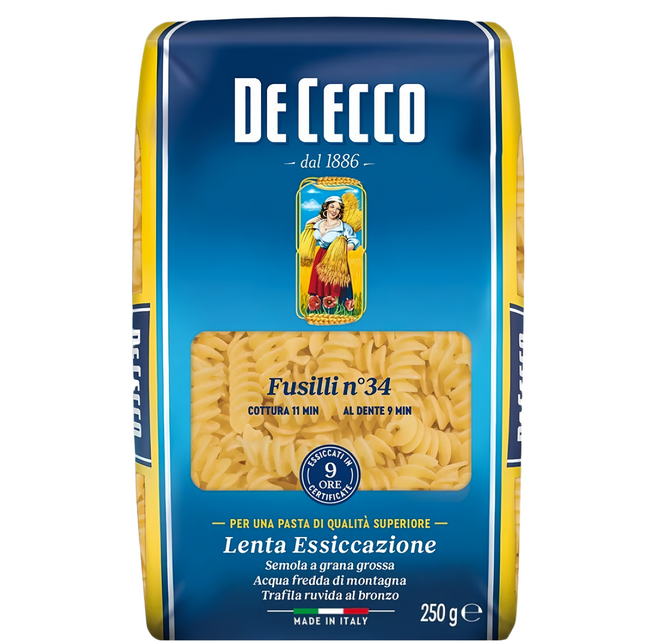 DE CECCO 得科 螺旋麵 NO.34, 250g, 1包