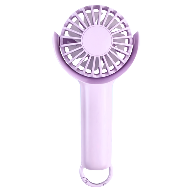 aibo 扣環式翻轉泡泡USB充電手持/桌立風扇 浪漫紫 HA-FAN1136-PU 迷你便攜 三檔風速