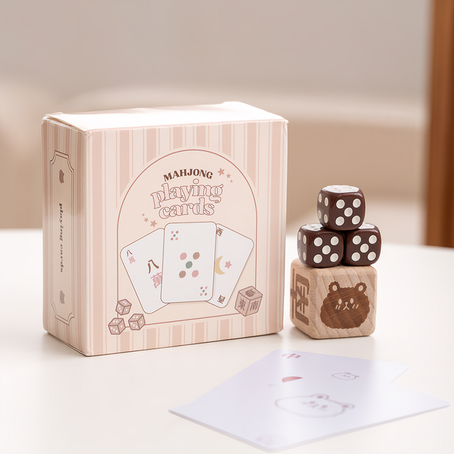 MYUMYUMYU 沐慕家居 麻將撲克牌/紙麻將/旅行麻將 紙牌144張 9 x 9 x 4.5cm, 1組, 白色