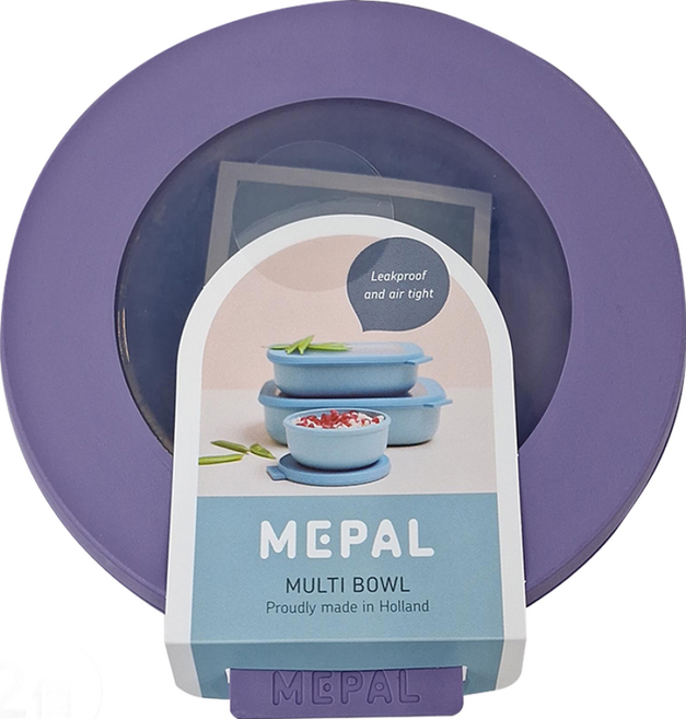 MEPAL 圓形密封保鮮盒, 薰衣草紫, 2組