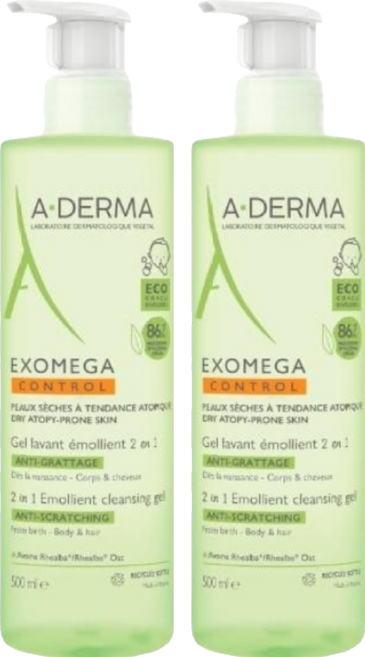 A-DERMA 艾芙美 新葉益護佳洗髮沐浴精 舒緩乾燥搔癢, 500ml, 2瓶
