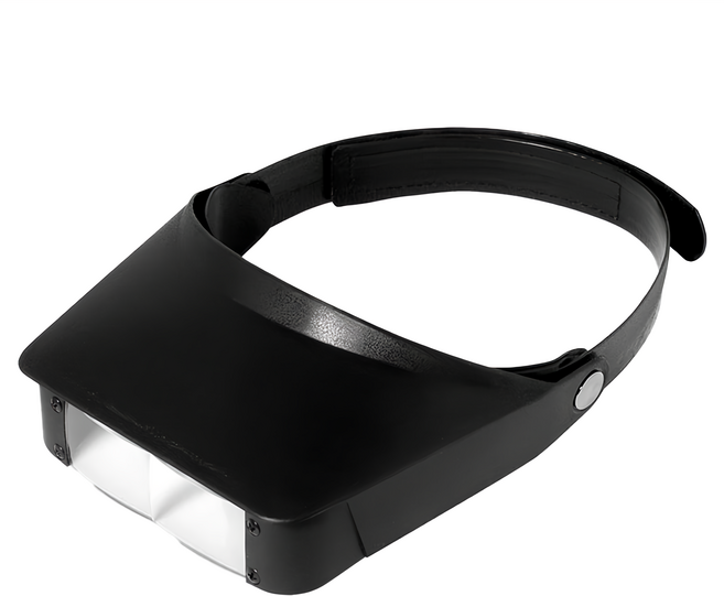 CARSON 卡薾紳 Visor 頭戴式放大鏡 2-3倍雙層鏡片設計, 1個, 黑色