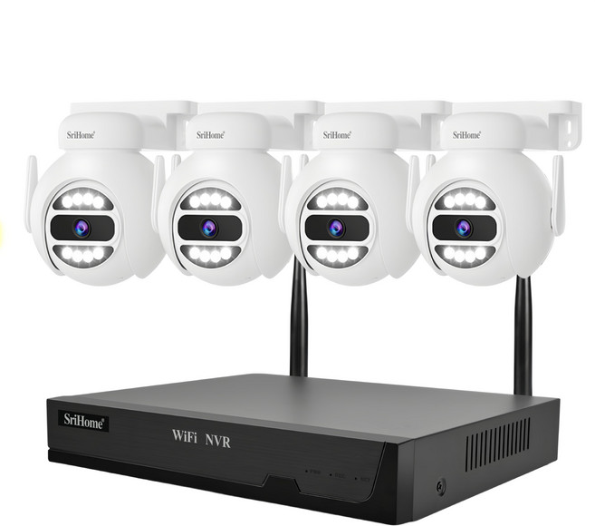 SriHome 無線監控攝影套件4顆旋轉鏡頭 500萬像素 不含硬碟, 1組, CIPC-C06