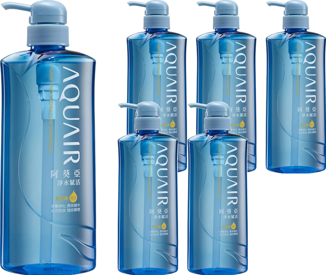 AQUAIR 阿葵亞 淨水賦活洗髮精 控油型, 600ml, 6瓶