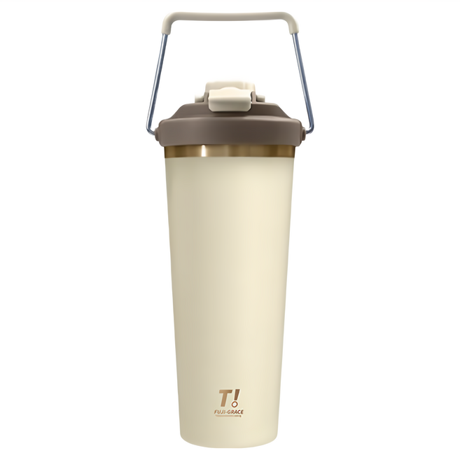 FUJI-GRACE 富士雅麗 時尚精品鈦金隨行杯 FJ-958, 奶茶金, 1個, 760ml