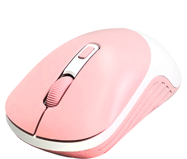 i-gota 愛購它 舒壓靜音無線光學滑鼠 800/1200/1600 dpi, M-31GP, 少女粉