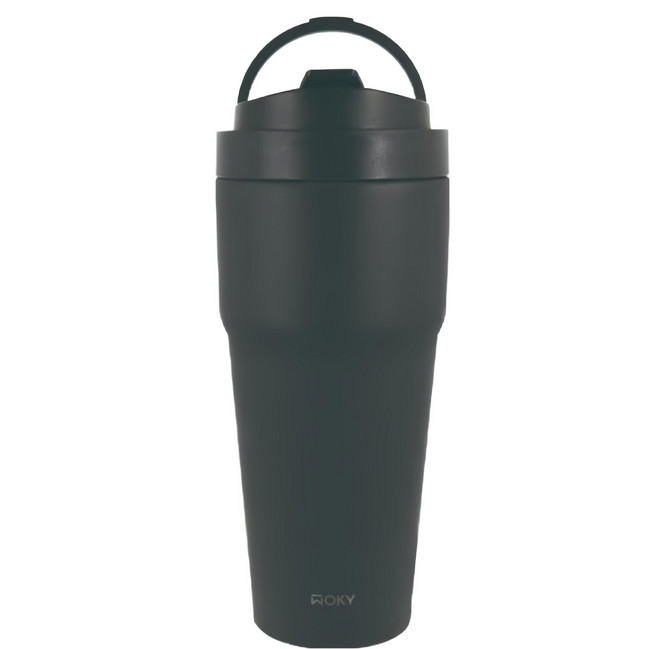 WOKY 沃廚 台灣公司貨 二代渾圓杯鈦陶瓷, 灰墨色, 770ml, 1個