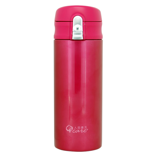 Ergocare 人因康元 新負離子超輕量保溫水壺 SS4000 400ml 耐溫達125°C 瓶身SUS316不鏽鋼, 甜心粉, 1個