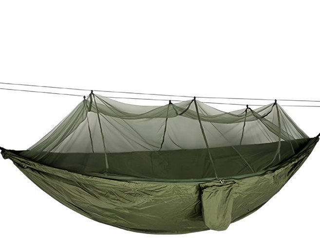 吊床蚊帳二合一/760G 210T尼龍紡紗, 軍綠色