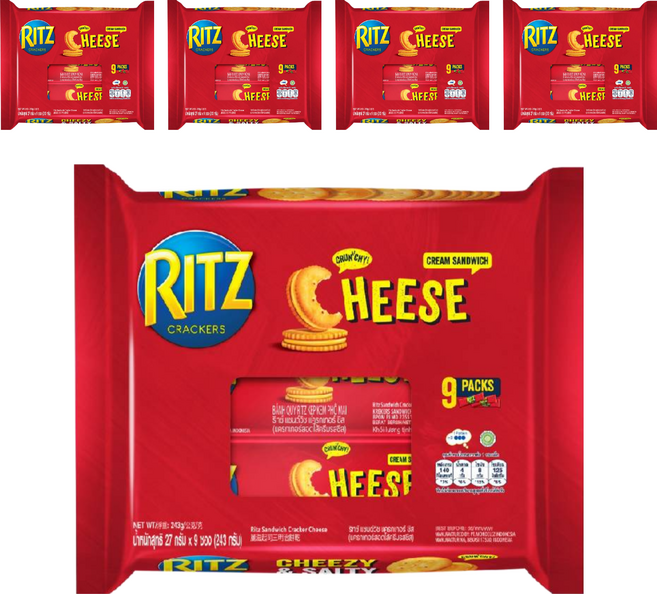 RITZ 麗滋 三明治餅乾 隨手包 起司 9包, 243g, 5袋
