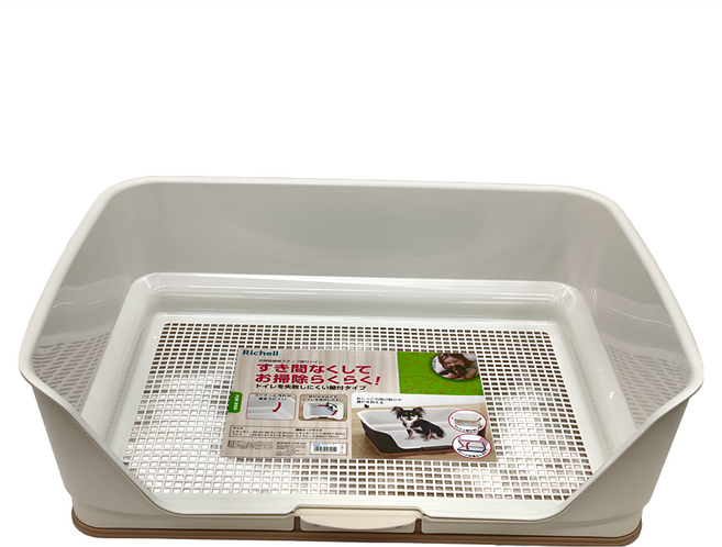 Richell 利其爾 圍牆網狀狗便盆 聚丙烯材質 耐熱性佳, 米白色, 1個