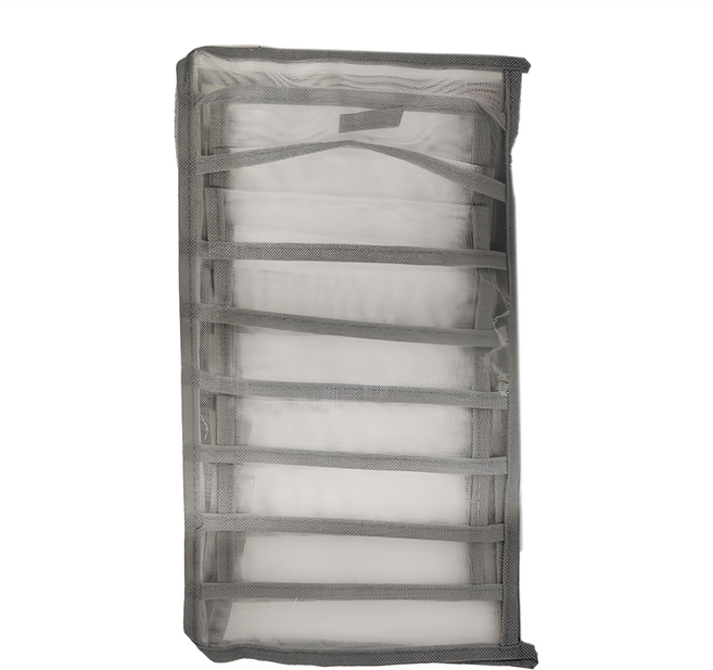 Geroots 聰明網紗收納衣物襪子分裝分隔袋 9格, 深灰色, 1個