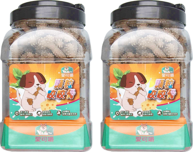 X Chew 愛可嚼 牛奶顆粒咬咬骨 18週以上犬用 M, 2罐