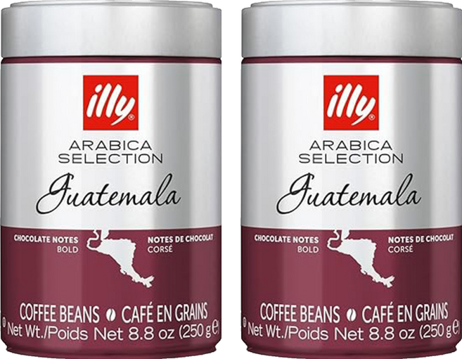 illy 意利咖啡 瓜地馬拉 Guatemala 單品咖啡豆 義大利原裝進口 專利氮氣加壓包裝 100%阿拉比卡咖啡豆, 咖啡豆(無研磨), 250g, 2罐