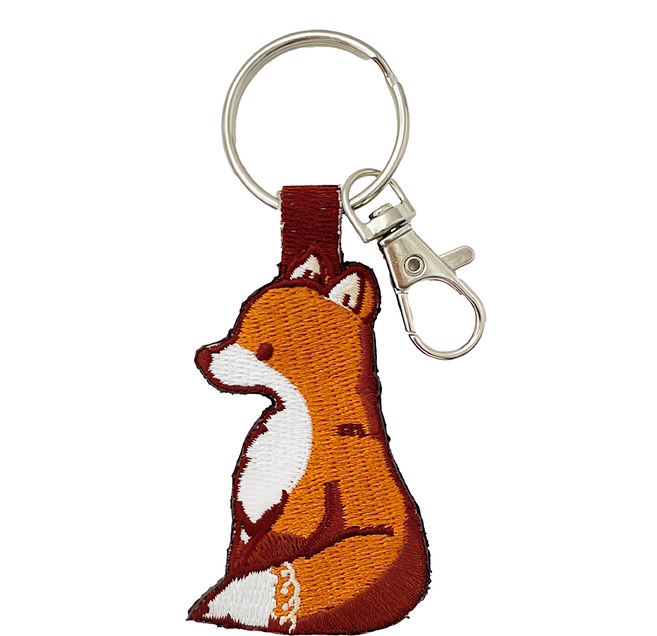Hi 你好 刺繡鑰匙圈, 狐狸, 1件
