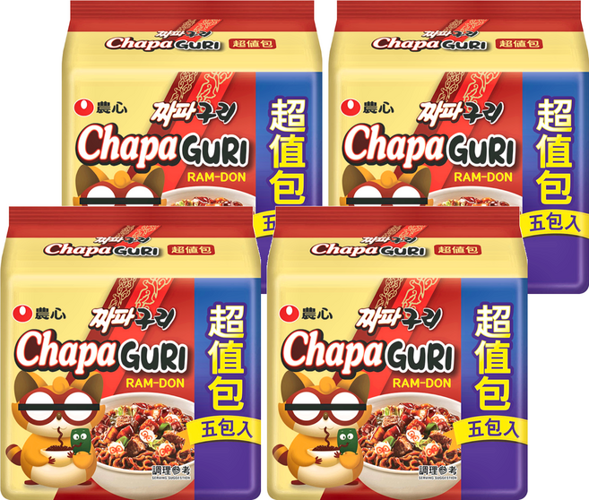 NONGSHIM 農心 浣熊炸醬烏龍麵 140g, 20包