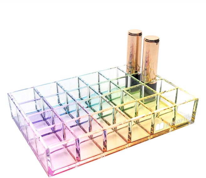 moosy life 目喜生活 彩虹口紅收納盒 壓克力材質, 虹彩, 1個