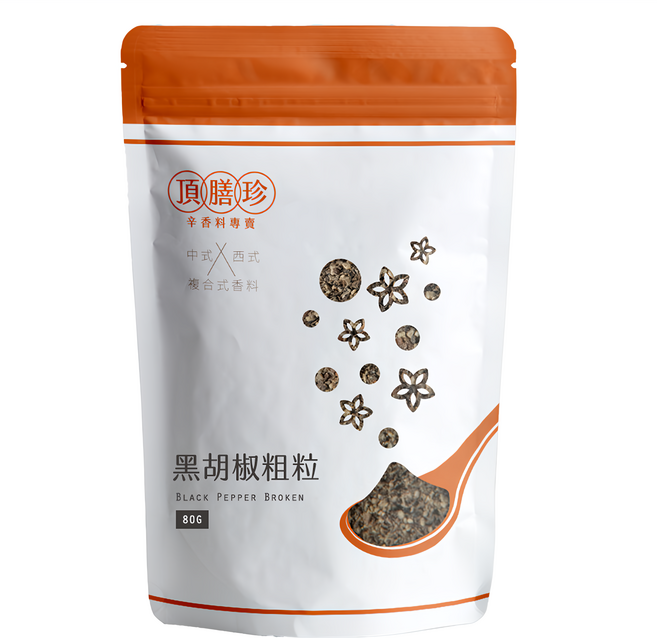 頂膳珍 黑胡椒粗粒, 80g, 1包