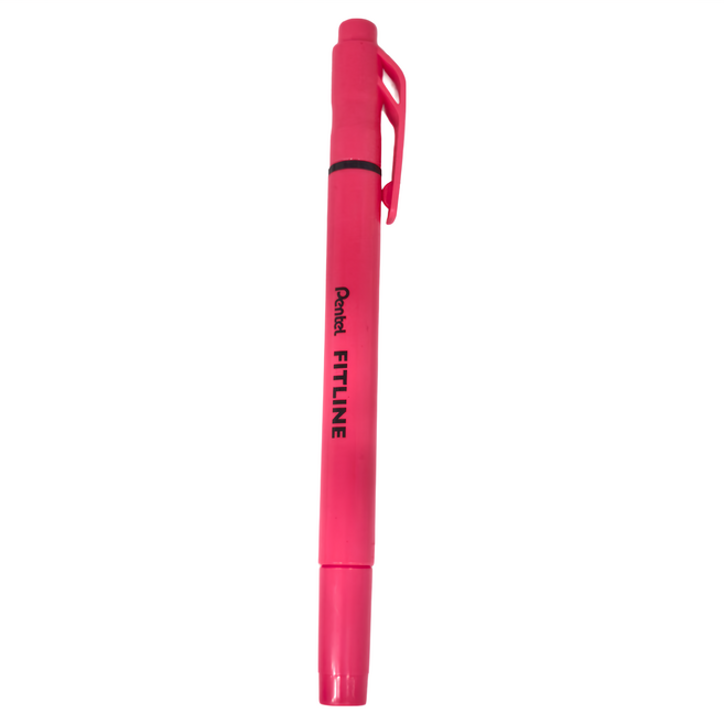 PENTEL 飛龍文具 雙頭螢光筆 SLW11-P, 粉紅色, 10支