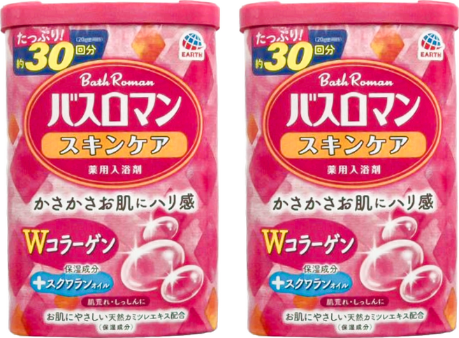 Bath Roman 溫泉藥用膠原蛋白保濕入浴劑, 600g, 2罐