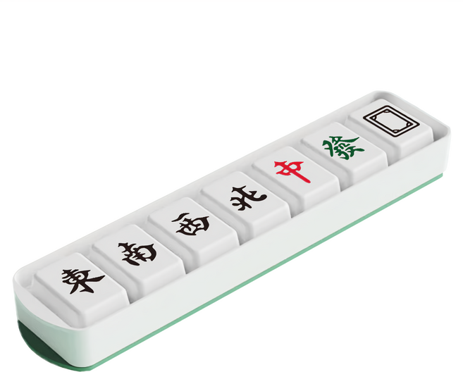 麻將造型 製冰套組 21格冰格 + 冰格模具 + 儲冰盒 + 冰鏟 500g, 淺綠色, 1組