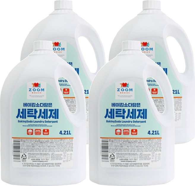 ZOOM 小蘇打洗衣精, 4.21L, 4桶