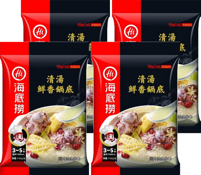 海底撈 鮮香清湯湯底, 110g, 4包