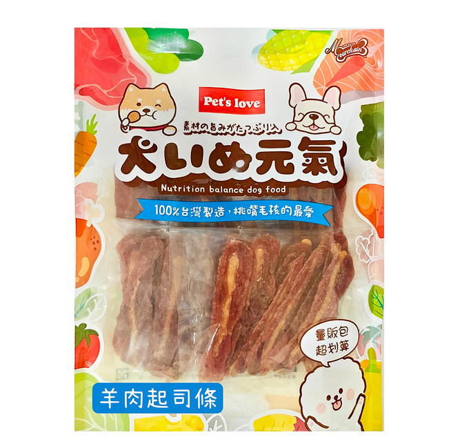 Pet's love 元氣犬 零食量販包 羊肉起司條, 羊肉起司, 330g, 1包