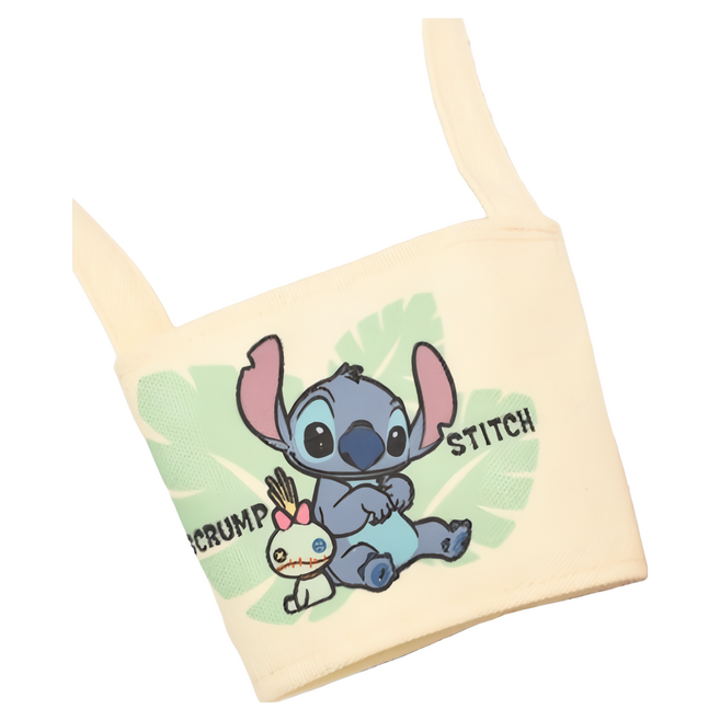 Disney 迪士尼 帆布飲料杯套 CA660-9, 史迪奇坐姿 米白色, 1個