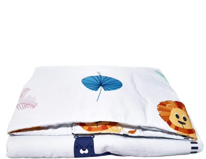 LoveCity 寢城之戀 吸濕排汗萊賽爾天絲 四季兒童小涼被, 一起耍吧 白色