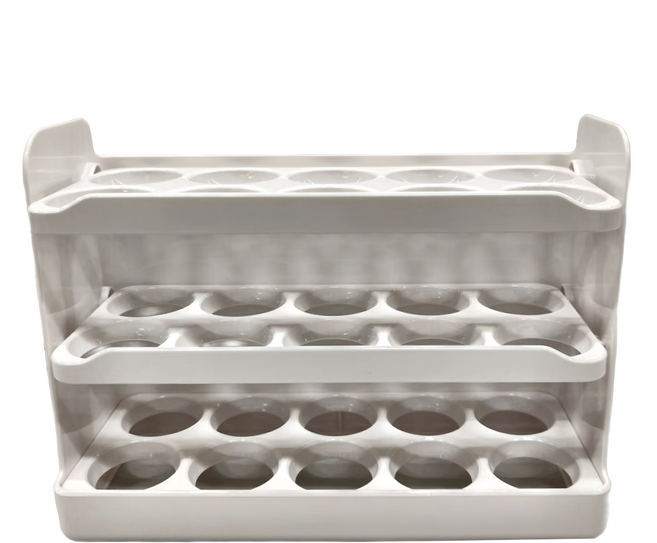 懶角落 冰箱側門雞蛋收納盒 3層, 1個