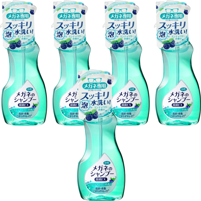 SOFT99 除菌型眼鏡清潔噴霧 薄荷藍莓香 200ml, 綠色, 5瓶