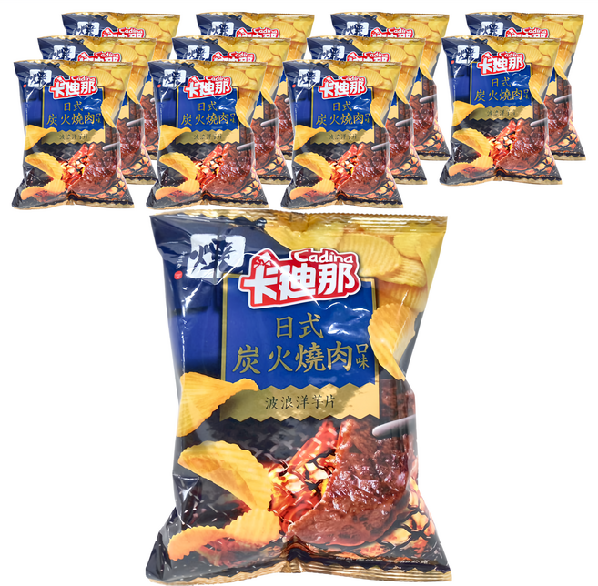 Cadina 卡迪那 波浪洋芋片 日式炭火燒肉, 58g, 12包