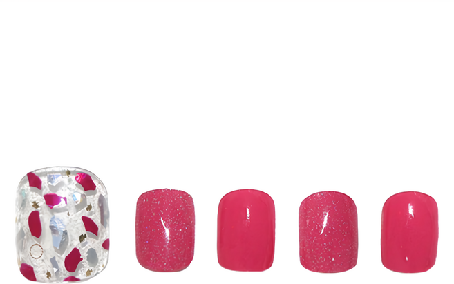 GLOSSYBLOSSOM 足部美甲凝膠貼片 Set 38片 Pearl Rose Lip 半固化真甲凝膠貼, 1組