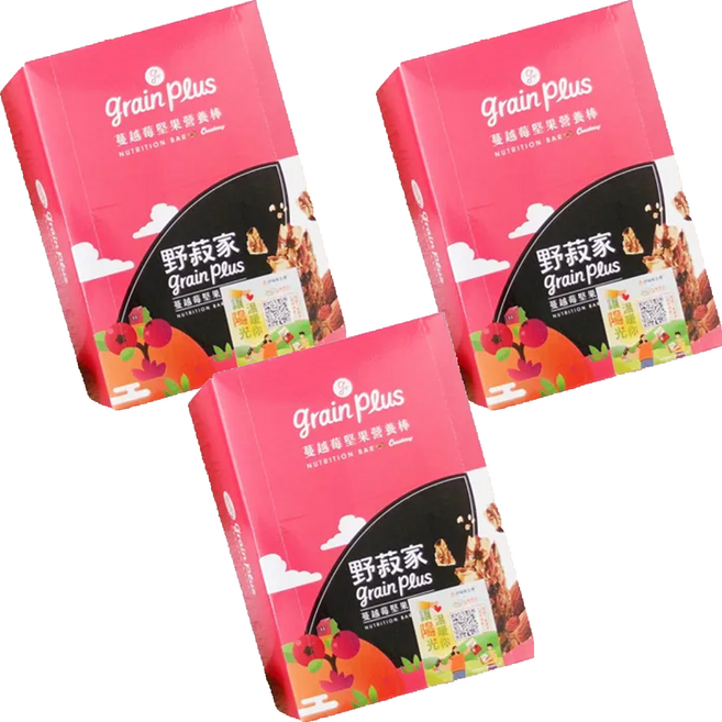 grain plus 野菽家 蔓越莓堅果營養棒 7條入 膳食纖維, 210g, 3盒